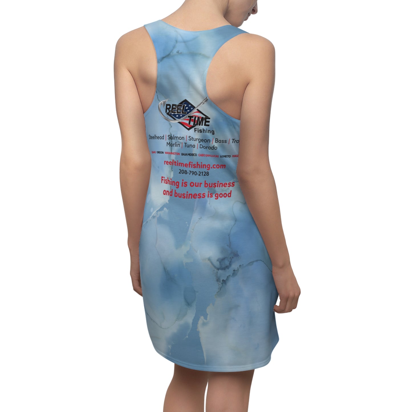 Stylish Fishing Dress, Casual Summer Dress, Outdoor Activities Dress, Unique Gift for Anglers, Fishing Apparel