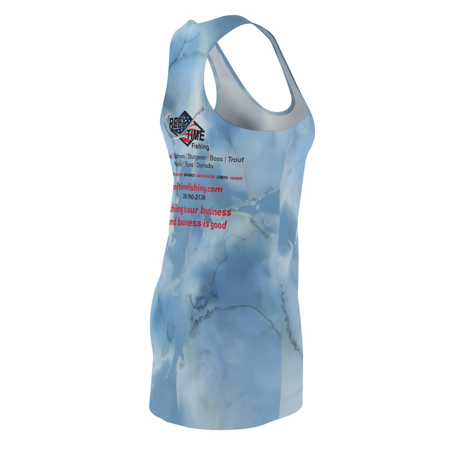 Stylish Fishing Dress, Casual Summer Dress, Outdoor Activities Dress, Unique Gift for Anglers, Fishing Apparel