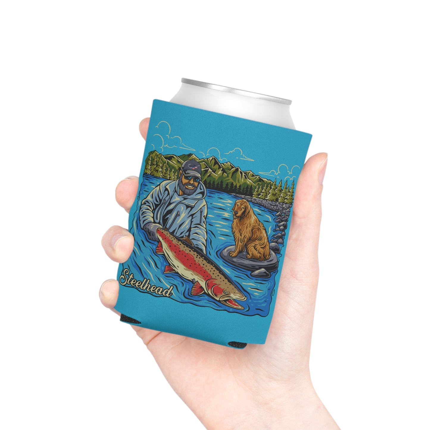 Fishing Can Cooler for Outdoor Lovers, Summer BBQ, Beach Accessories, Camping Gear, Unique Gift for Fishermen