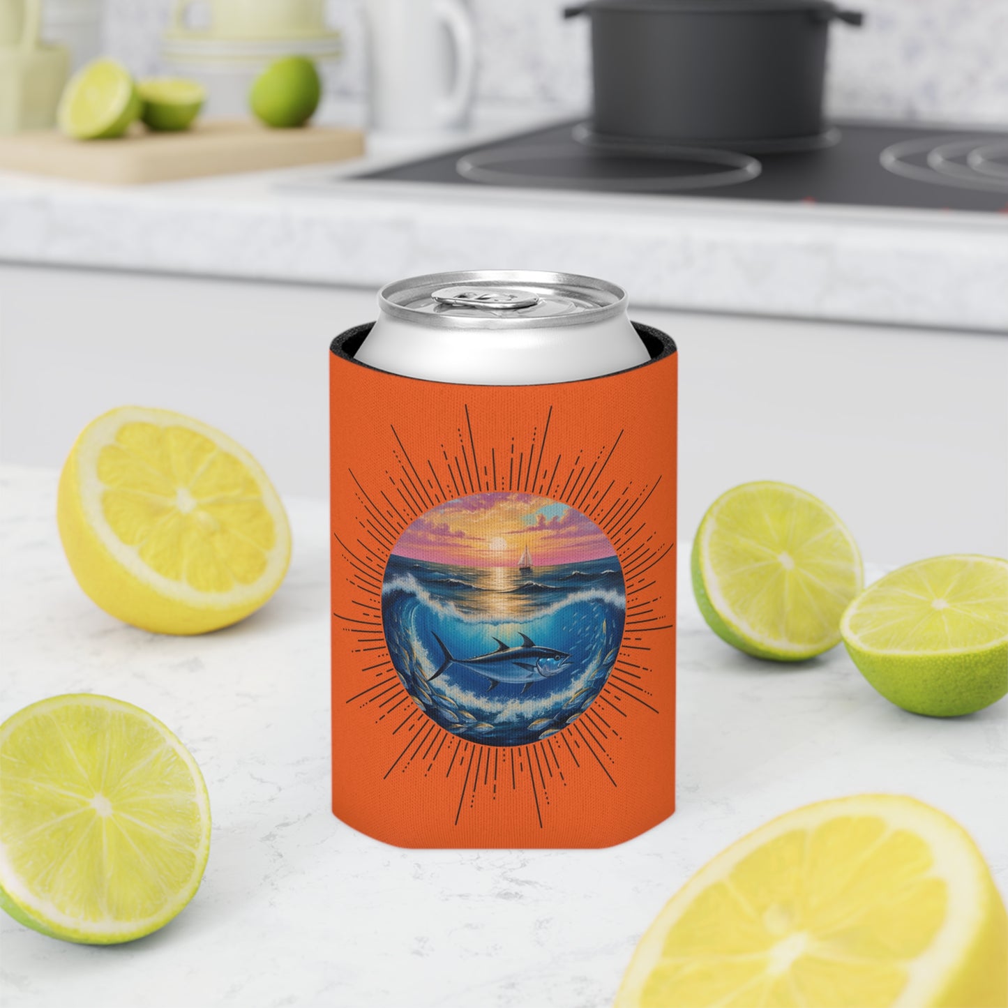 Fishing Can Cooler for Outdoor Lovers, Summer BBQ, Beach Accessories, Camping Gear, Unique Gift for Fishermen
