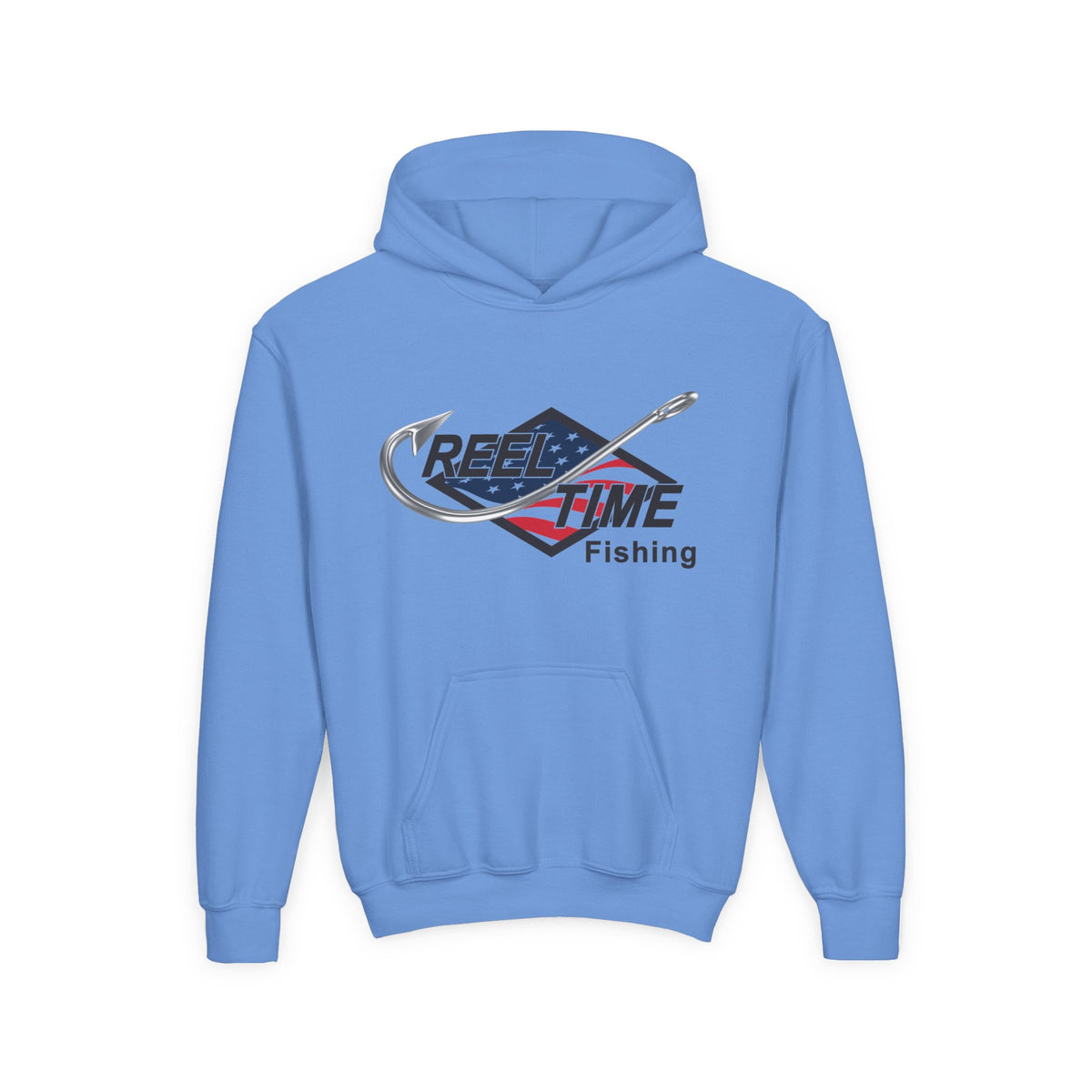 Reel Time Fishing Youth Pull-Over Hoodie flag logo