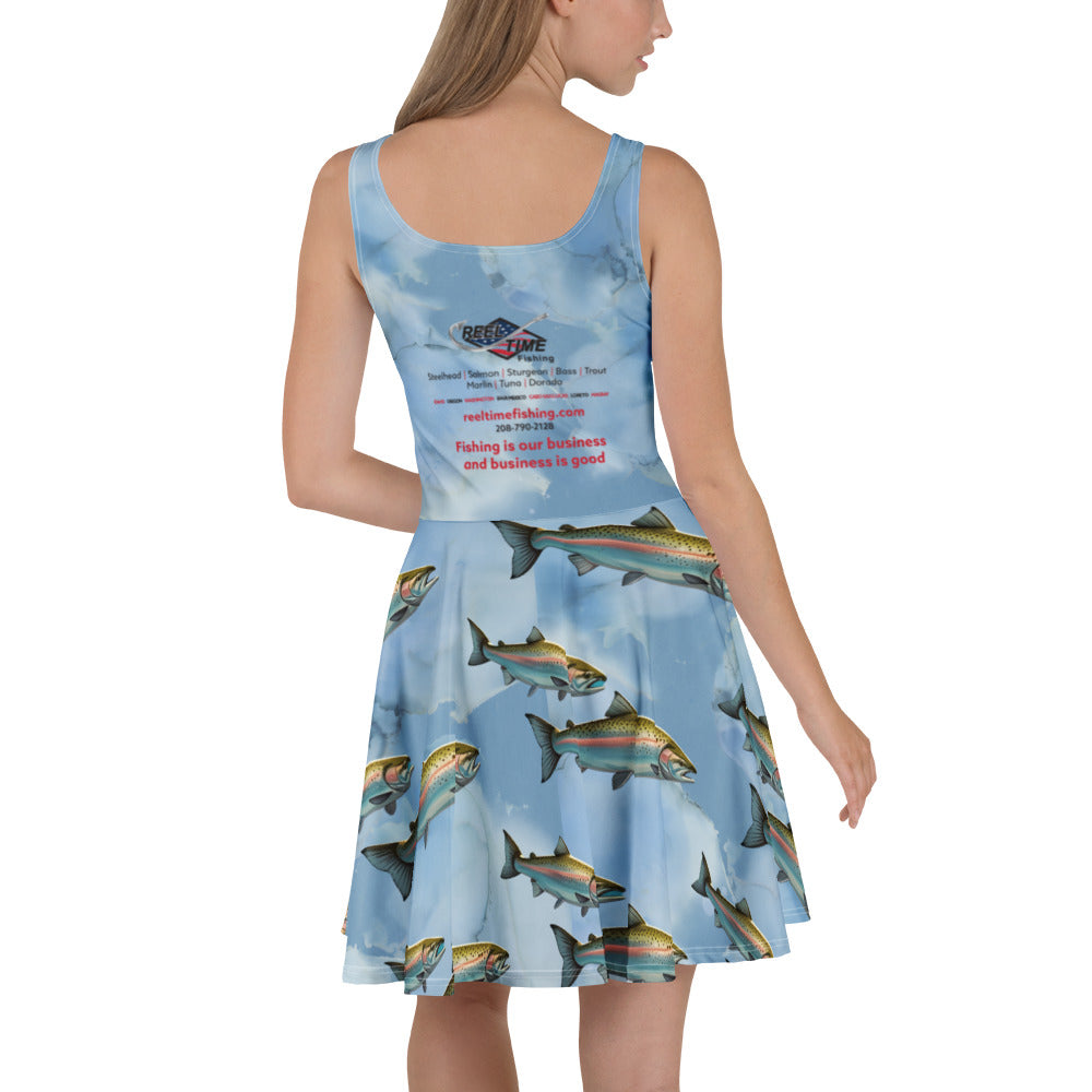 printful skater dress ASOS LUXE jacquard scrunch strap mini skater dress in floral print